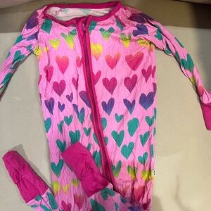 6-12M Pink Hearts Little Sleepies Zippy